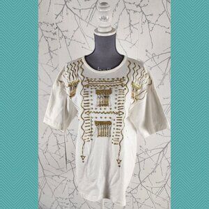 Apparel Limited VTG Art To Wear Gold Beaded T-Shirt